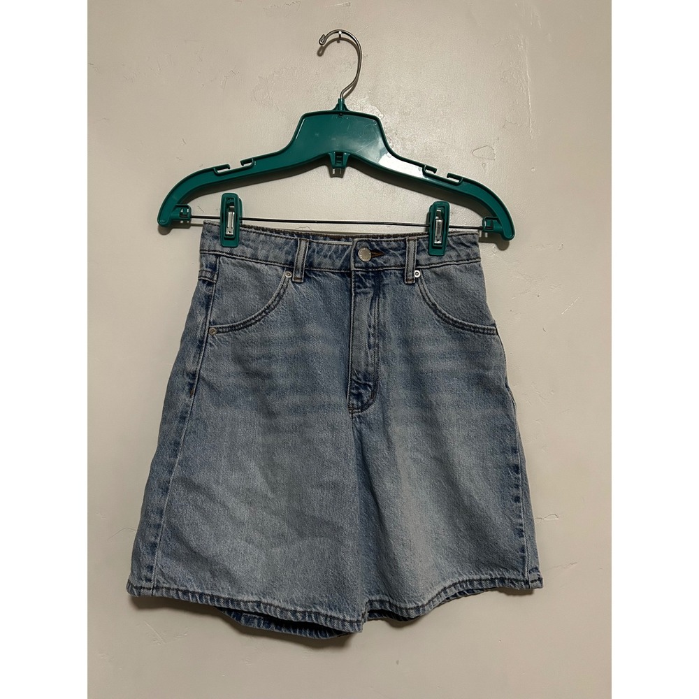 Rollas Womens High Waisted Relaxed Denim Shorts Light Wash Blue Size 24 Aussie 6